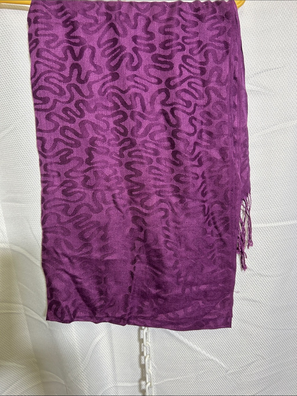 Pashmina Purple Patterned Fringe Scarf